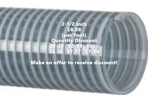 Manguera de succión de agua Kanaflex de 2-1/2 pulgadas PVC transparente (por pie) - 110 CL - Imagen 1 de 2