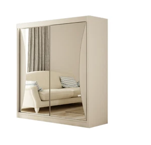 Kleiderschrank Cleo inklusive 2 Schiebetüren mit Spiegel Kleiderstange Garderobe - Bild 1 von 89