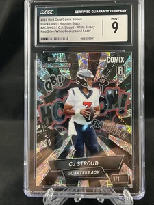 CJ Stroud # 1/1 Rookie Football Card Wild Card Black Label Comix - Picture 1 of 2
