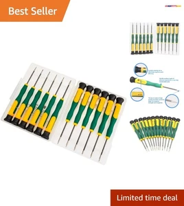 Precision 12-Piece Electronic Screwdriver Set with Magnetic Tips & Rubber Handle - Picture 1 of 9
