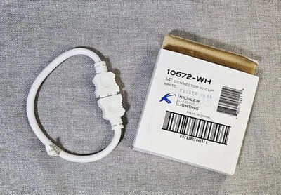 Cable de interconexión conector Kichler 10572 14" para barras de luz debajo del gabinete blanco Foto 1 de 3