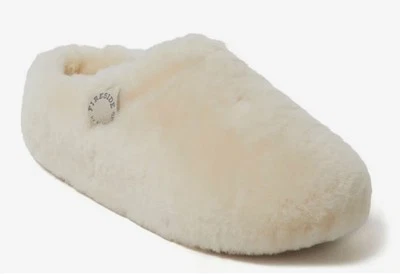 Zueco para mujer Fireside by Dearfoams Maryboro 100 % genuino plataforma de piel de oveja 9 Foto 1 de 4