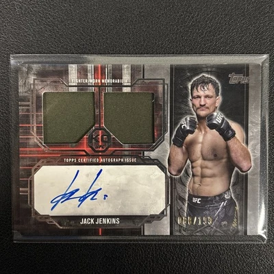 2025 Topps Knockout UFC Jack Jenkins Dual Patch Auto /199 Fighter Worn - Image 1 of 3