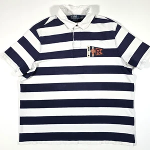 VTG POLO by RALPH LAUREN RESCUE PATROL STRIPED RUGBY SHIRT XXL RL PC-10 NAUTICAL - Picture 1 of 12