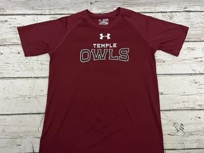 Temple Owls Under Armour NCAA Maroon Youth Boys Loose HeatGear T-Shirt - Sz YXL - Image 1 of 4