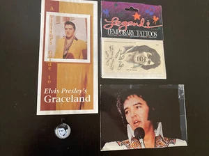ELVIS PRESLEY LEGENDS TEMP TATTOO, Elvis’ Graceland Guide, Pic And Pendant. Lot. - Picture 1 of 5
