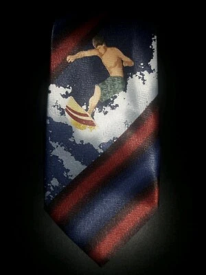 Corbata Romario Manzini Surfer Dude Wave Rayas Hecha en Corea Foto 1 de 4