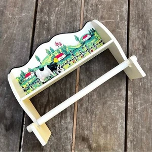 De colección 3D Vaca Granja Temática Madera Estante Papel Toallero Colgante de Pared - Imagen 1 de 10