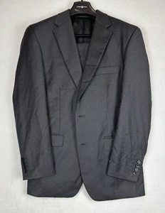 Studio Italia Mens Suit Black Pinstripe Jacket 100% Wool Size 96 R Pants Size 84 - Picture 1 of 23