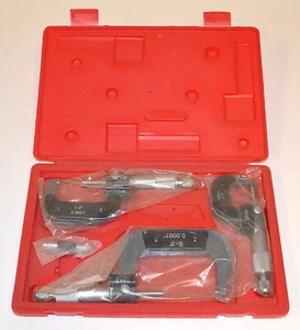 MHC Precision OD Micrometer Set, 0-3", w/ Carrying Case *New* - Picture 1 of 5