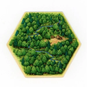 1 PC - WOOD / FOREST Settlers of Catan Hex Tile Replacement 4th Edition - Picture 1 of 2