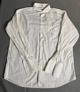 Giorgio Armani Dress Shirt Men's 16.5 White Striped Cotton Long Sleeve Classic - Picture 1 of 7