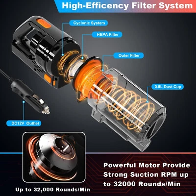 150W/7500Pa Modern Handheld Cleaning Vacuum Portable Car Cleaner High Power - Image 1 of 4