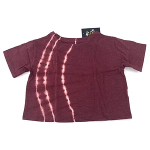 Art Class Girls Size XS 4/5 Crop Top Short Sleeve T-Shirt Tie Dye Maroon - Picture 1 of 9