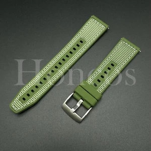20 22 mm Gummiband Gummi Nylon Uhrenarmband Schnellverschluss passend für Huawei Grün - Bild 1 von 5
