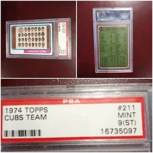 1974 Topps - Cubs Team Card - #211 - PSA 9 (ST) - MINT - Bild 1 von 5