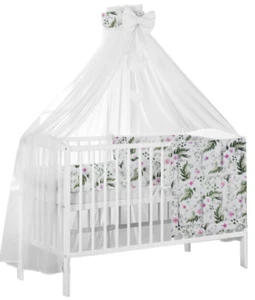 Canopy Holder Pole Bar Drape Mosquito Net with Ribbon COTBED/ COT Garden Flowers - Picture 1 of 4