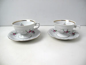 Lot of 2 Royal Kent Poland Collection China Rose Pattern Tea Cup And Saucer - Picture 1 of 11