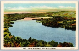 Vintage Vermont VT Lake Fairlee in den grünen Bergen 1930er Ansicht Leinen Postkarte - Bild 1 von 2