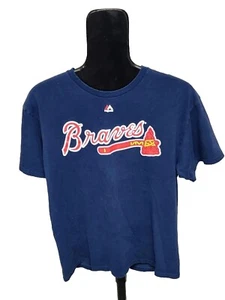 Majestic Men's Size Large Atlanta Braves Heyward #22 Blue Tomahawk T-shirt - Picture 1 of 6