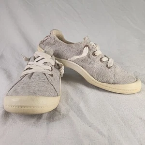 Shoes Roxy Surf Womens Bayshore III Gray Textile Slip On Sneakers Weave Heel 7.5 - Picture 1 of 9