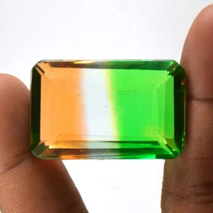 121 Ct Top Quality Multi-Color Tourmaline Emerald Cut Shape Loose Gemstone - Picture 1 of 4