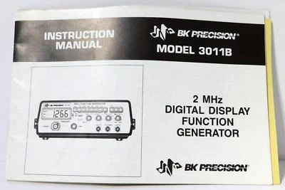BK Precision Instruction Manual Model 3011B 2MHz Digital Display Foto 1 de 4