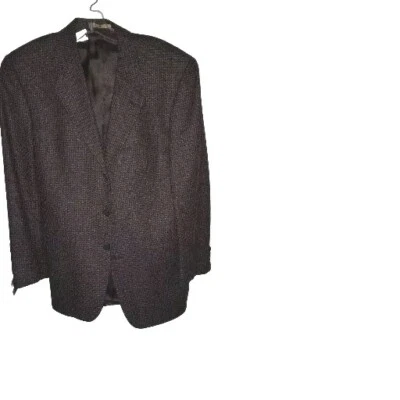 J Abboud Abrigo Deportivo Tweed Chaqueta LANA DE SEDA Cachemira Br/Blue Blazer 38R Nuevo Sin Etiquetas Foto 1 de 4