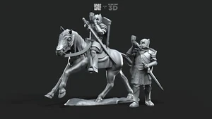 Grey Castle Horn Foot&Mounted - Davale Games 3D Printed With High Quality Resin - Picture 1 of 11