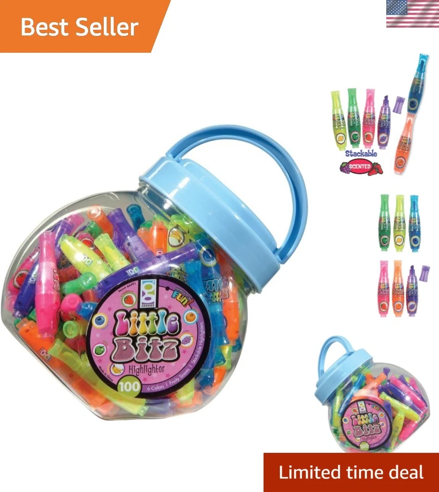 100 iluminadores perfumados apilables - divertido juego de papelería Foto 1 de 4