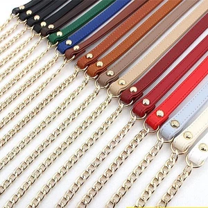 Bandolera de repuesto de cadena de metal de cuero PU de 1,4 cm con correa para el hombro - Imagen 1 de 18
