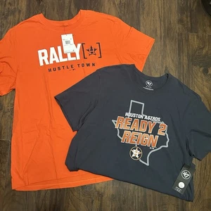 Houston Astros Men’s Bundle Of 2 Tshirts Short Sleeve Size XXL Baseball Rally - Picture 1 of 13