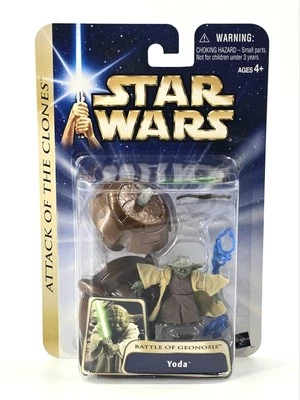 Figura de acción Hasbro Star Wars Attack of the Clones Battle of Geonosis Yoda nueva Foto 1 de 4
