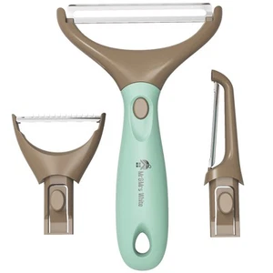 Premium 3-in-1 Vegetable Peeler Set - Sharp Stainless Steel Blades with Inter... - Picture 1 of 9