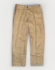 Brooks Brothers 346 Linen Dress Pants Size 34x30 Flat Front Casual Khaki - Picture 1 of 3