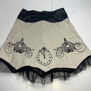 127. Disney Bound Cinderella TAN & BLACK SKIRT - Hot Topic- Size S. A Line - Picture 1 of 18