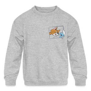 Mischievous Azrael & The Smurfs - Playful Chase Kids' Crewneck Sweatshirt - Picture 1 of 10