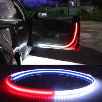 1Pair Car Door Open Warning Lamp Flowing Flashing LED Lights Strip Accessories - Image 1 of 4