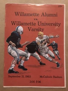 WILLAMETTE ALUMNI WILLAMETTE UNIV VARSITY COLLEGE FOOTBALL PROGRAM - 1963 - EX - Picture 1 of 1