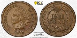 1871 P PCGS XF Detail - Indian Head Cent Penny 1c US Coin #53154A - Picture 1 of 3