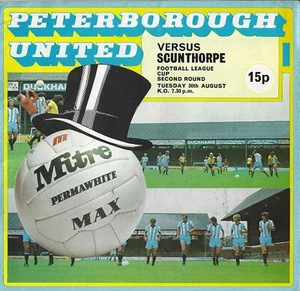 Peterborough United v Scunthorpe - League Cup 30 Aug 1977 FOOTBALL PROGRAMME - Picture 1 of 1
