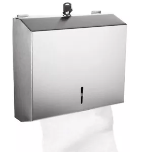 Paper Towel Dispenser Wall Mount Stainless Steel Commercial Paper Towel Dispe... - Picture 1 of 7