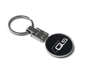 For Audi Q5 Car Key Chain Quality Alloy Keyring Logo Auto Accessories Black