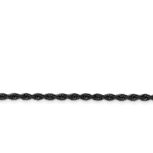 Stainless Steel IP Black-plated 4.0mm 18in Rope Chain - Picture 1 of 3