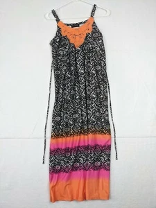 Disorderly Kids Dress Sz 16 Polyester Blend Black Orange - Picture 1 of 9
