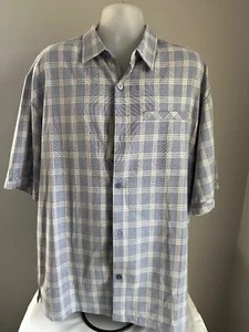 Stacy Adams Blue Plaid S/S Button Front Shirt Size 2XL, 2X,XXL - Picture 1 of 3