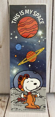 Marcador laminado Snoopy This Is My Space planeta astronauta escuela hogar regalo nuevo Foto 1 de 3
