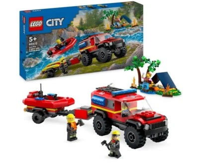 LEGO 4x4 Fire Truck With Rescue Boat 60412 Building Set 301 Piece NEW SEALED - Image 1 of 4