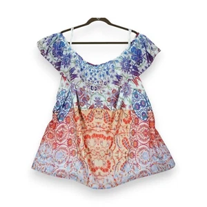 NWT City Chic Women's Top Cassia Off Shoulder Floral Pattern Multicolor Large - Picture 1 of 3