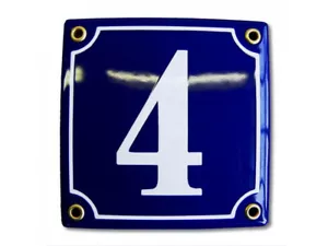 Porcelain address plaque 4.7″ customisable handcrafted enamel house number sign - Picture 1 of 9
